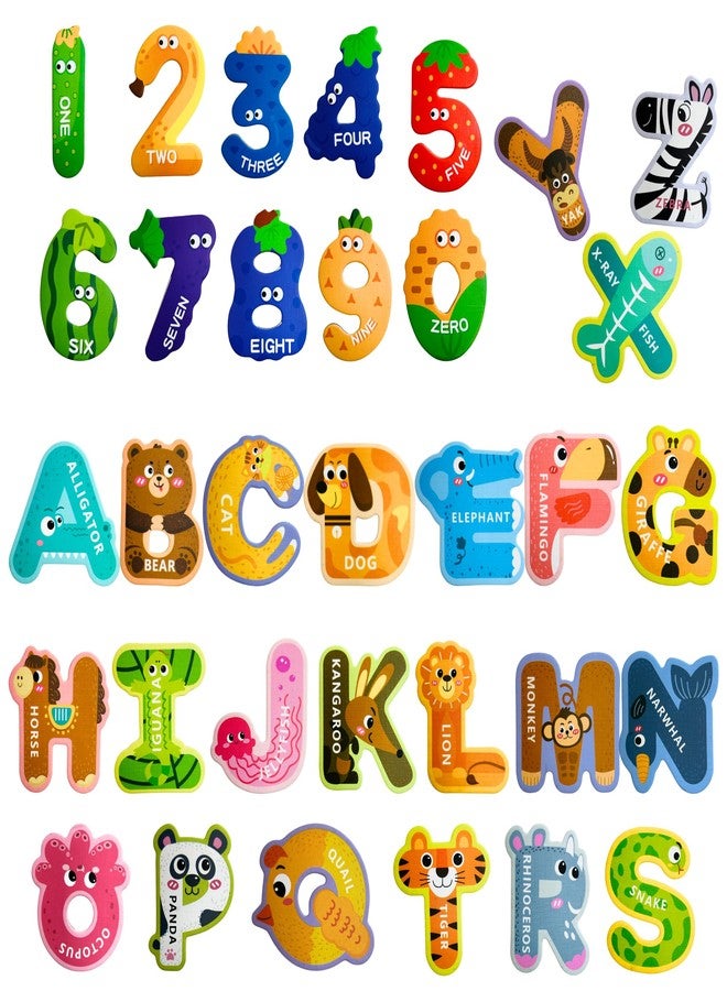EHR Magnetic Letters and Numbers,Colorful ABC Animal Alphabet Fridge Magnets,Educational Spelling Learning Game Toys for Kids,Toddlers 3 4 5 Years Old (Uppercase Letter+ Numbers) - Image 1